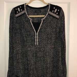 Lucky Brand Long Sleeve Peasant Top